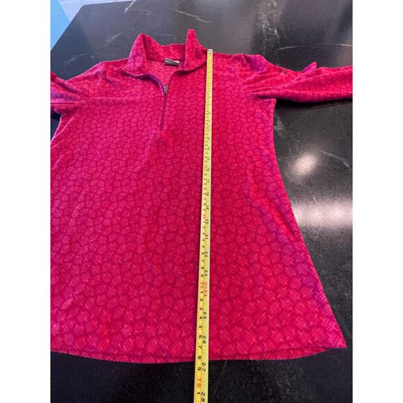 Columbia ladies fleece 1/4 zip pink geometric baselayer large - Picture 12 of 14